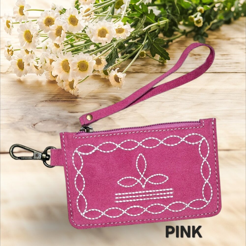 Genuine Leather Western Style Coins & Notes Purse with ID or Credit Card Pocket